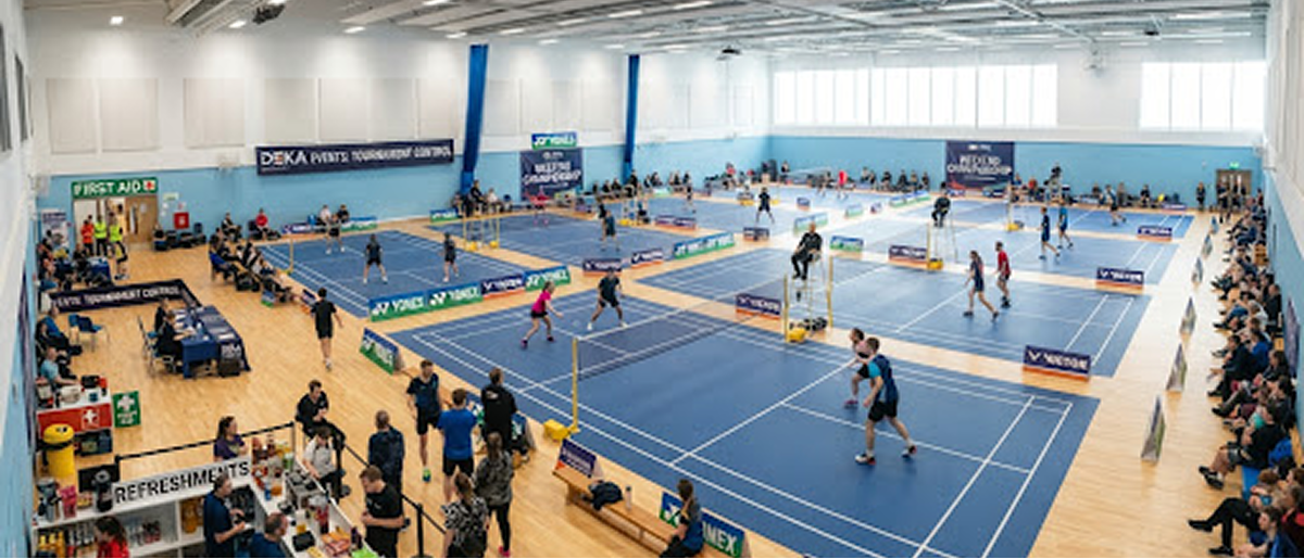 Deka Events badminton championship court view